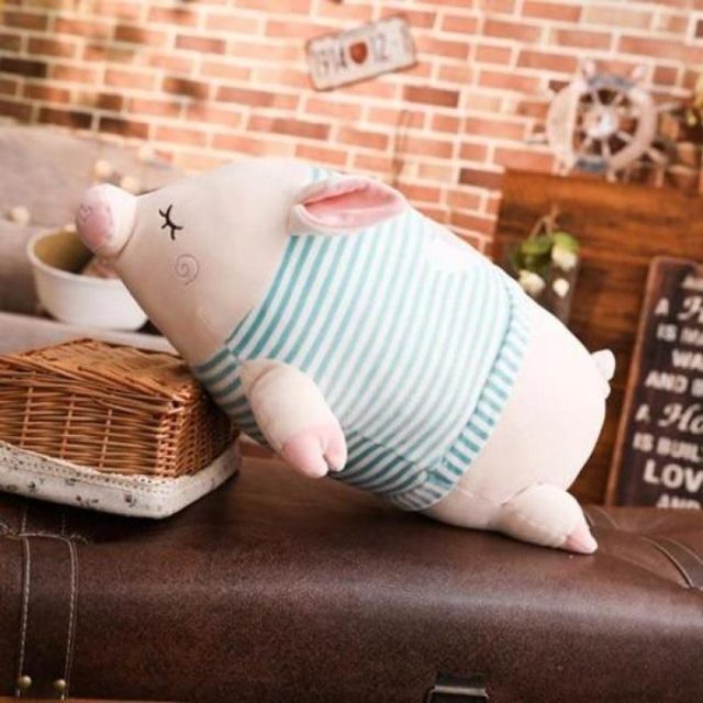 Chubby Sleepy Pig in a Striped Tee โ photo 2