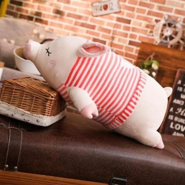 Chubby Sleepy Pig in a Striped Tee โ photo 6