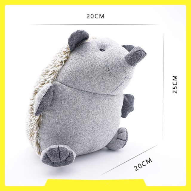 Cuddly Grey Linen Hedgehog Plush