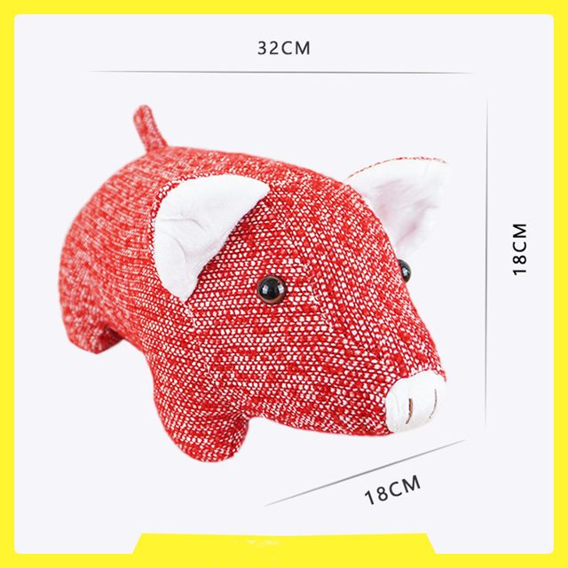 Rustic Red Linen Piglet Plush