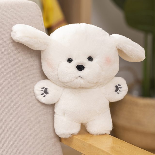 Fluffy White Puppy Plush, 20cm