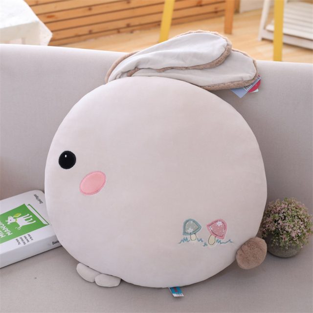 Round Pink Bunny Pufferfish Pillow Plush โ photo 2