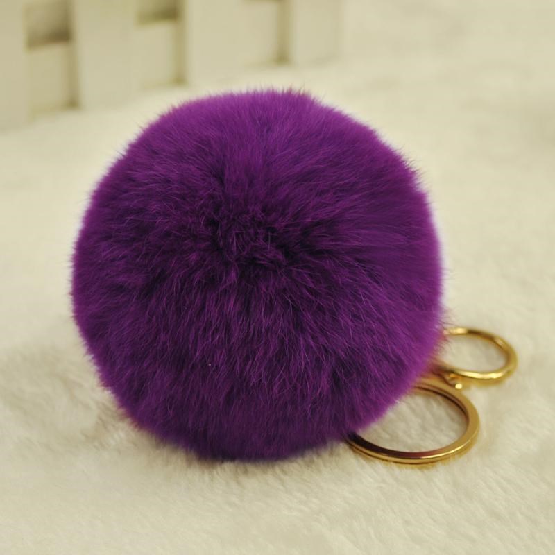 Fluffy Rex Rabbit Fur Pom Keychain — photo 5
