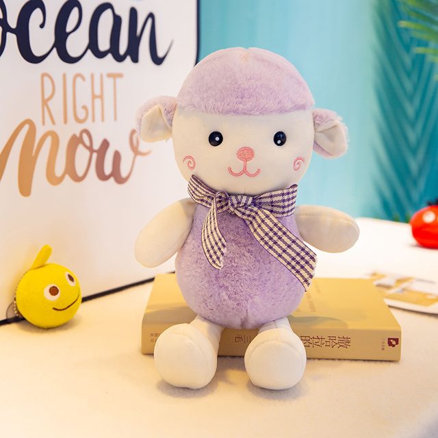 Fluffy White Lamb Plush With Scarf โ photo 6