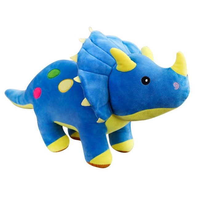 Blue Triceratops Dinosaur Plush