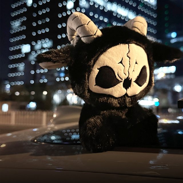 Black Skull-Face Ram Plush