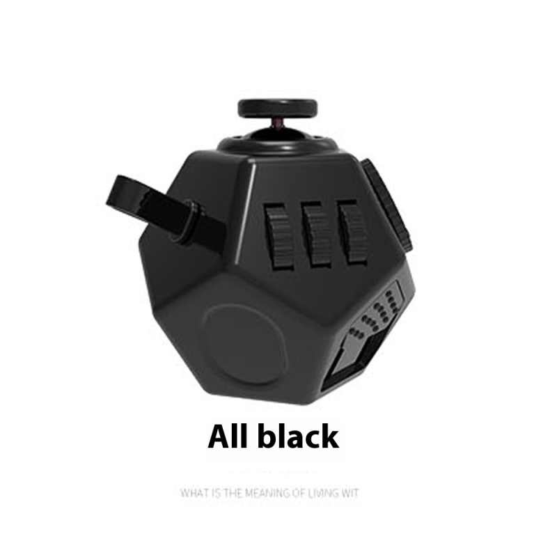 12-Sided Fidget Cube, All Black