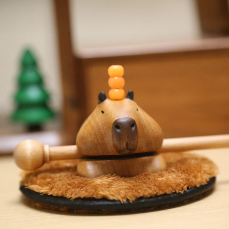 Wooden Capybara Desk Knocker with Mallet โ photo 2
