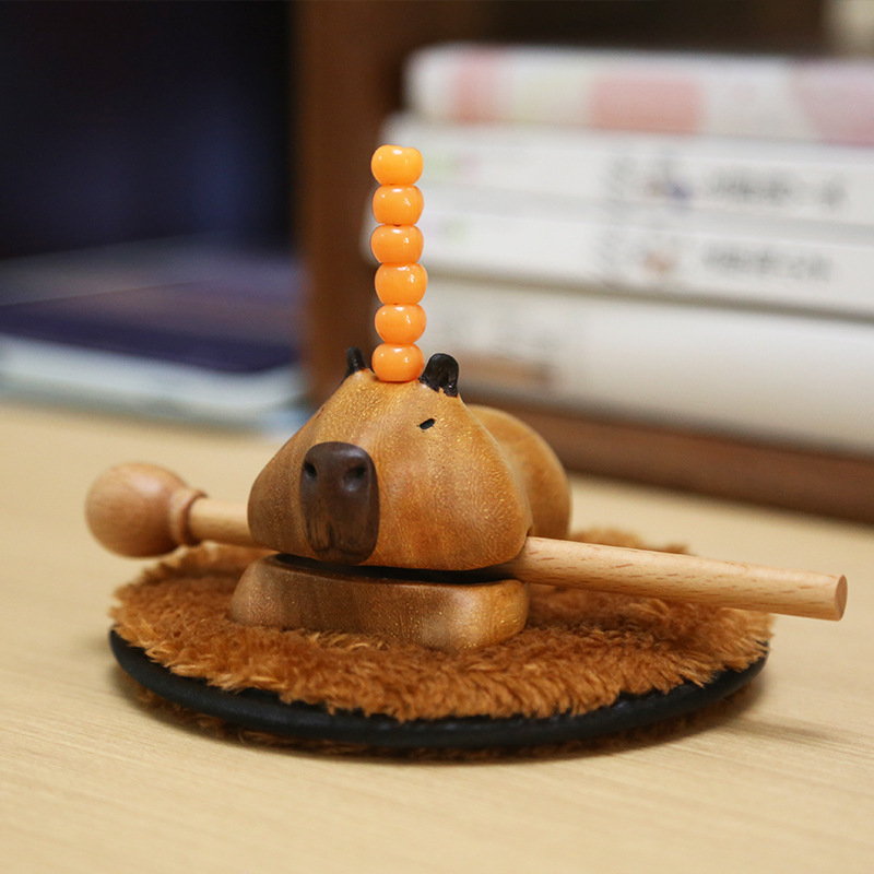 Wooden Capybara Desk Knocker with Mallet โ photo 3