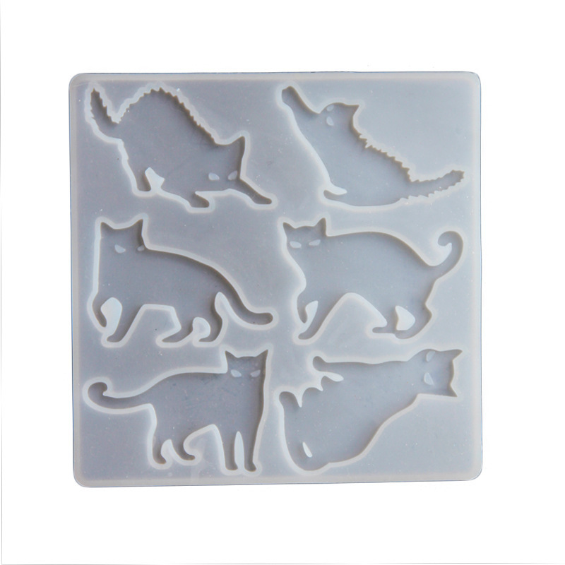 Cat Silhouette Resin Casting Mold (6 Cats)