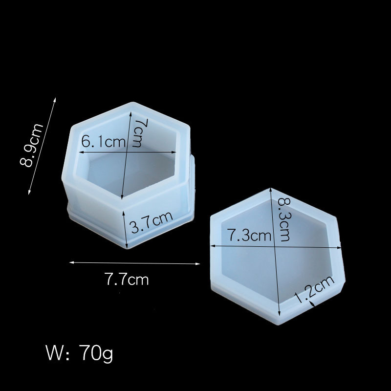Faceted Trinket Jar with Lid Silicone Resin Mold โ photo 5