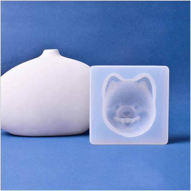 3D Pomeranian Dog Face Silicone Resin Mold