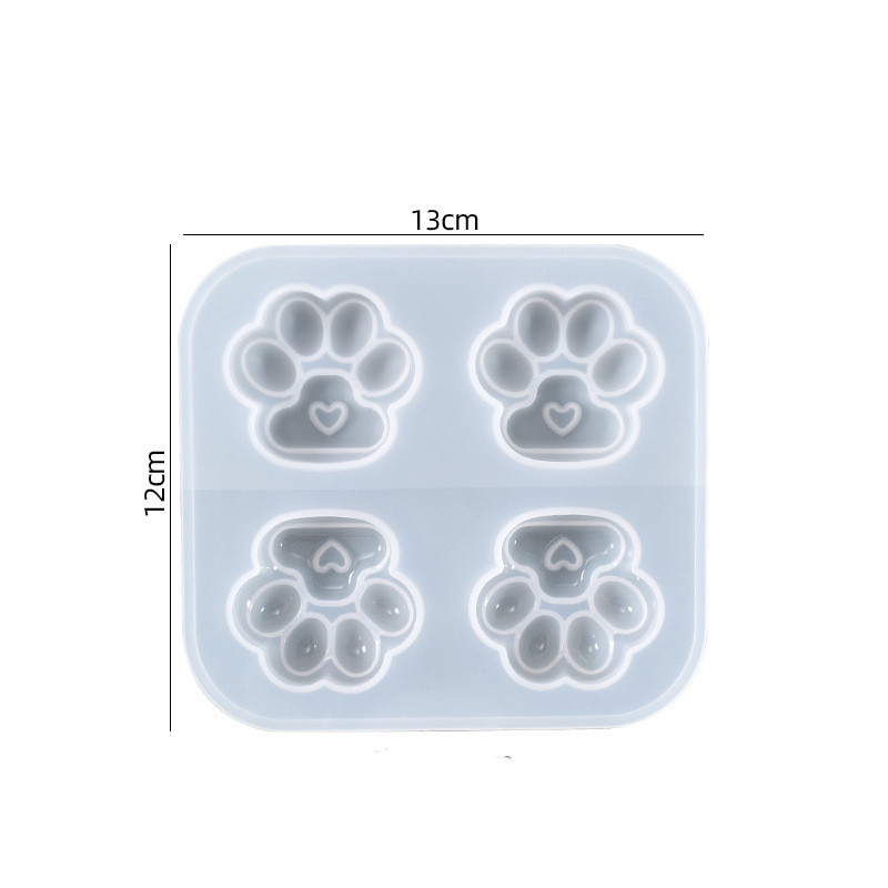 Cat Paw Print Resin Casting Mold (4 Paws)