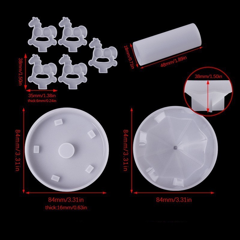 Rocking-Horse & Spinning-Top Resin Mold Set