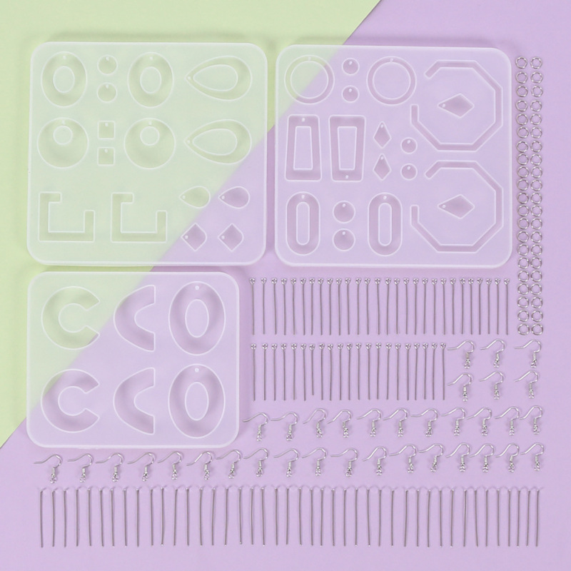 Earring Resin Mold Set with Hooks & Findings