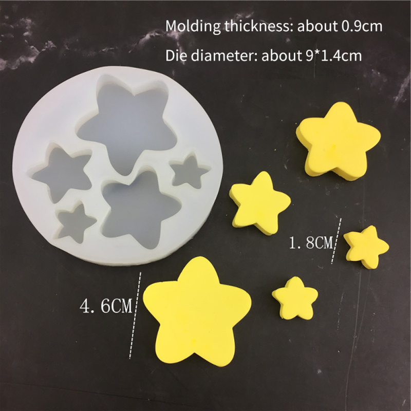 Five-Star Silicone Resin Mold, Assorted Sizes