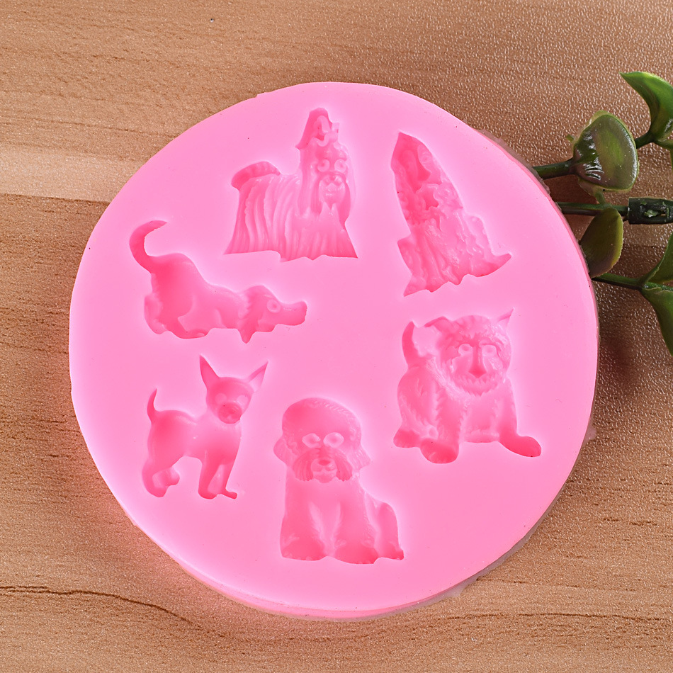 Animal Silicone Molds Set (Dog, Lion, Tiger, Bear)
