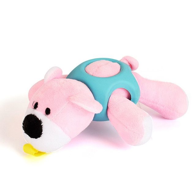 Squeaky Pink Puppy Plush Dog Chew Toy