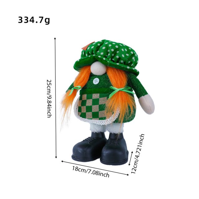 St. Patrick's Leprechaun Gnome Plush (Girl)