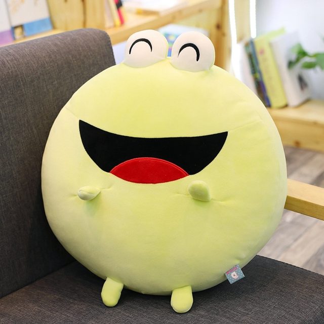 Roly-Poly Goofy Frog Round Cushion Pillow