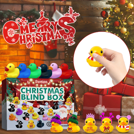 Christmas Rubber Duck Advent Squeeze Toy Set