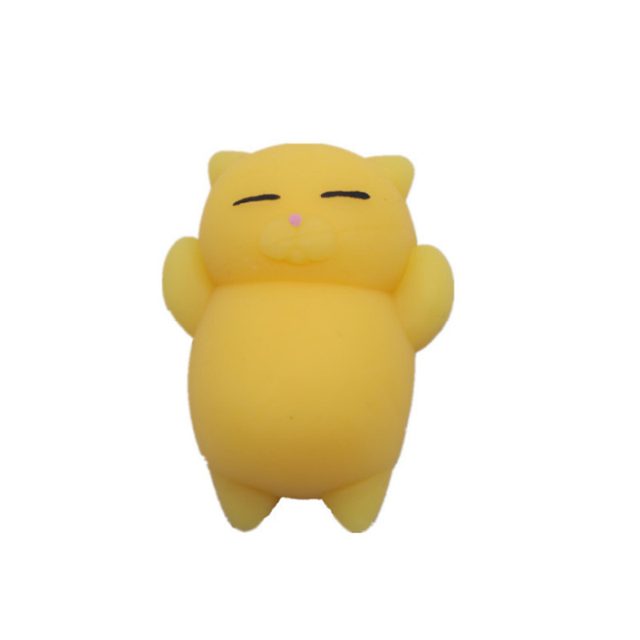 Yellow Sleepy Kitty Mochi Squishy