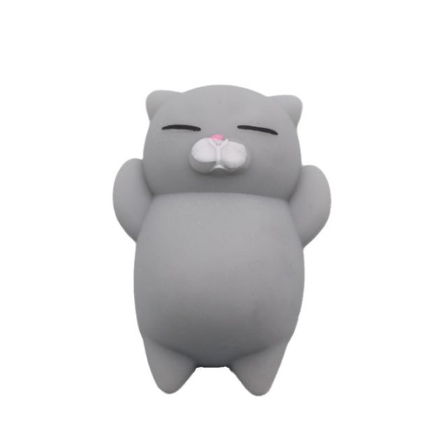 Grey Sleepy Kitty Mochi Squishy