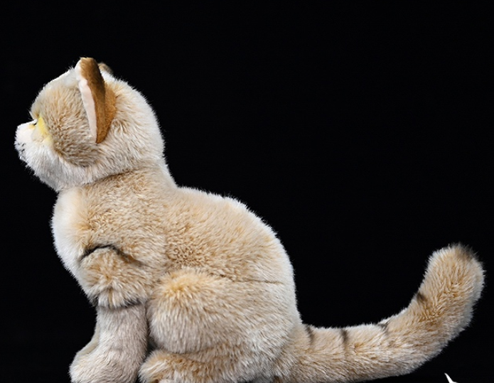 Realistic Sand Cat Sitting Plush