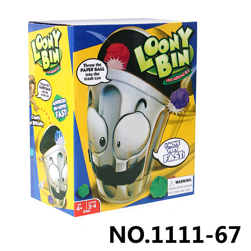Loony Bin Moving Trash Can Toss Game