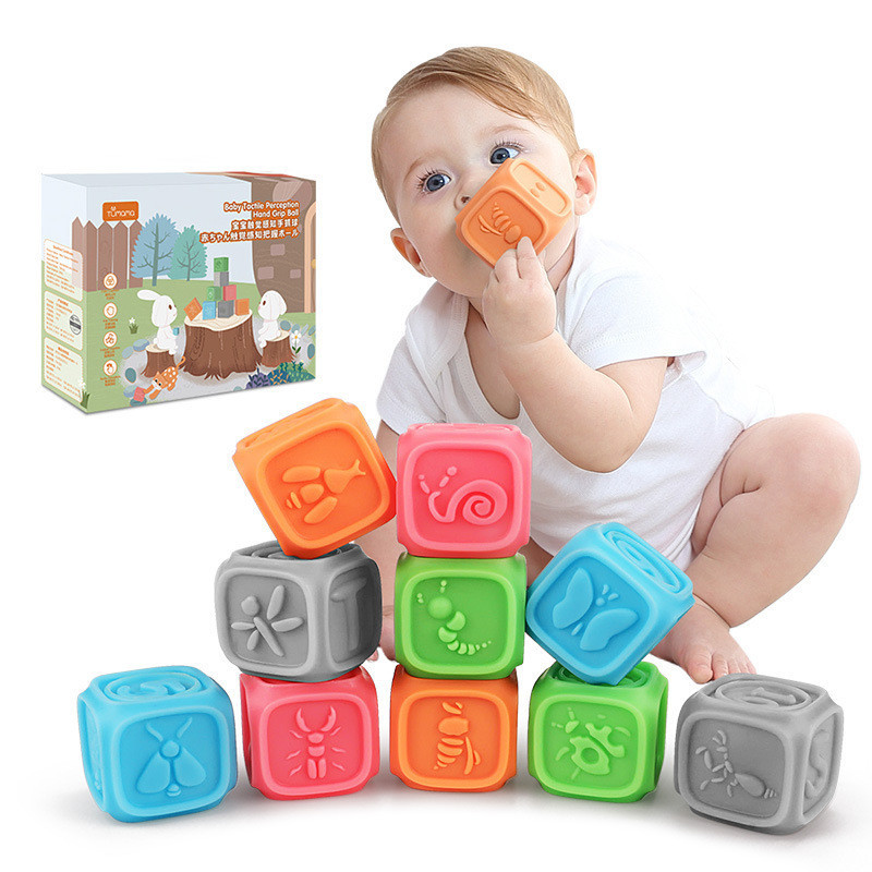Soft Textured Sensory Stacking Blocks (Baby)