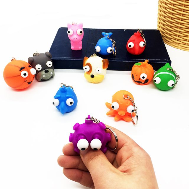 Bug-Eyed Pop Squeeze Keychains