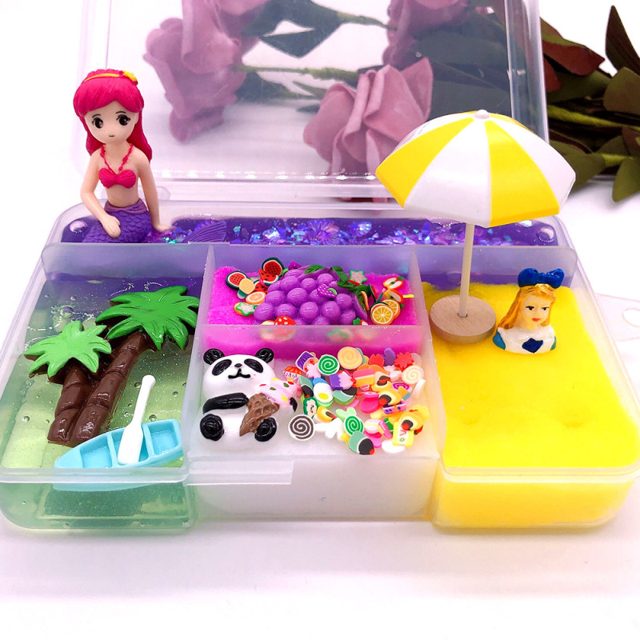 Mermaid Beach 3-Grid Slime Kit, Yellow Umbrella