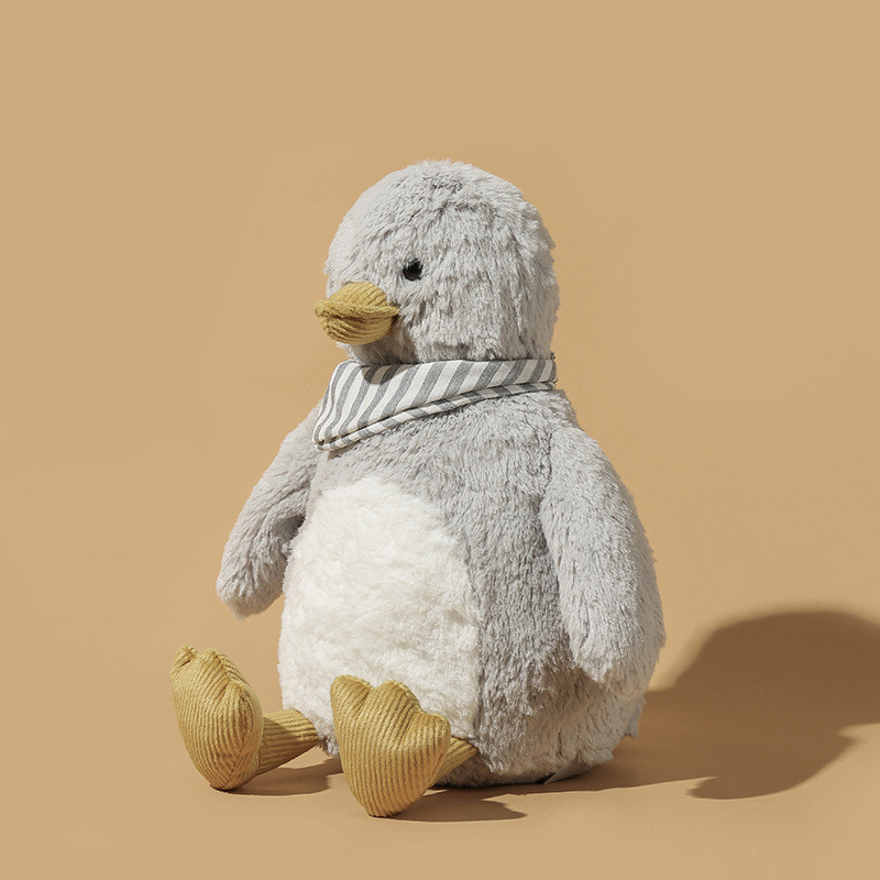 Cozy Grey Penguin in a Striped Scarf Plush โ photo 5