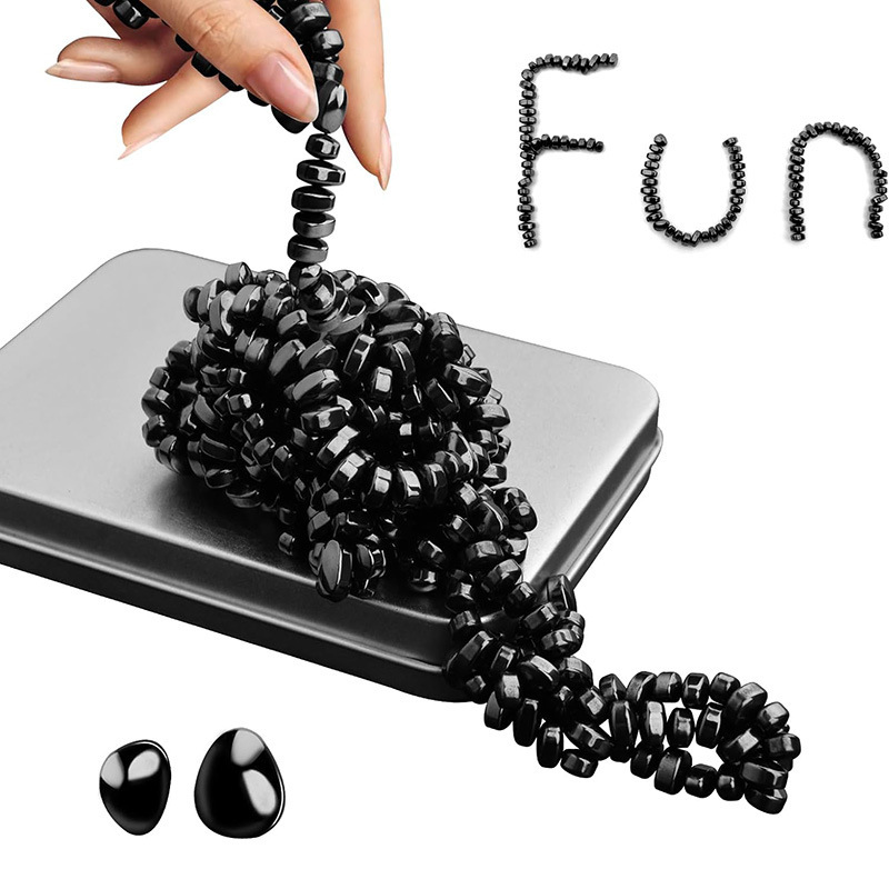 Magnetic Ferrite Beads in Tin - Polished Fidget Stones โ photo 2