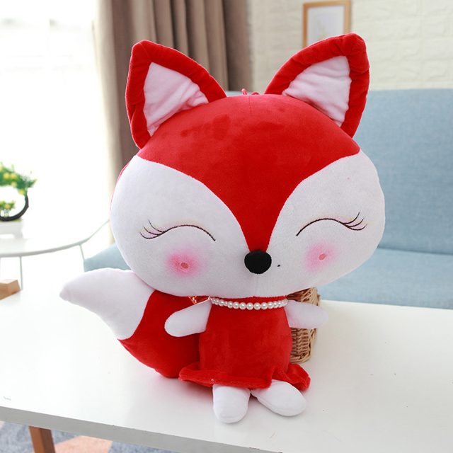 Blushing Sweetheart Fox Plush, Red 50cm