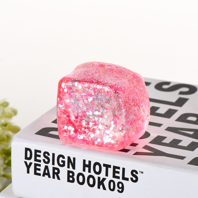 Pink Glitter Ice Cube Squishy โ photo 2