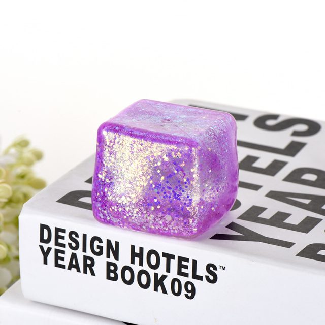 Pink Glitter Ice Cube Squishy โ photo 3