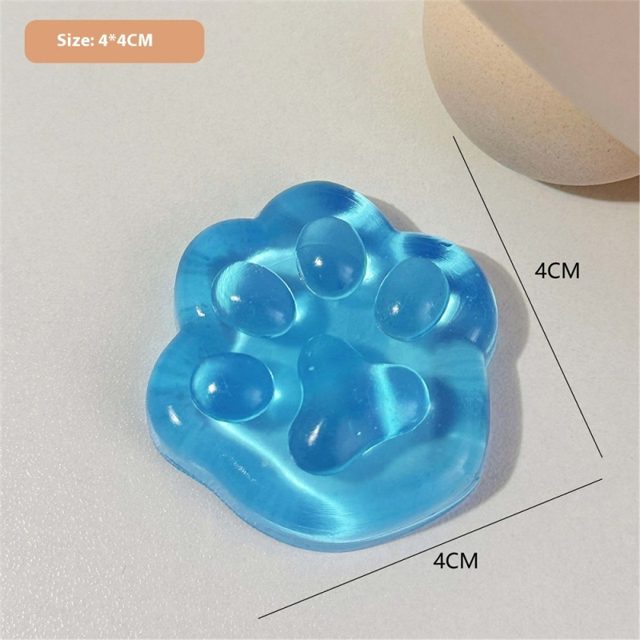 Crystal Blue Cat Paw Jelly Squishy