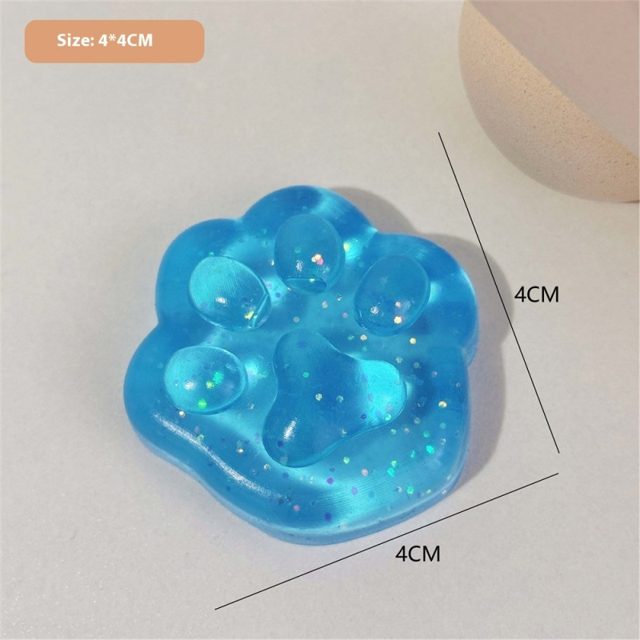 Ocean Glitter Cat Paw Jelly Squishy
