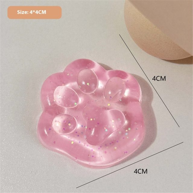 Bubblegum Glitter Cat Paw Jelly Squishy