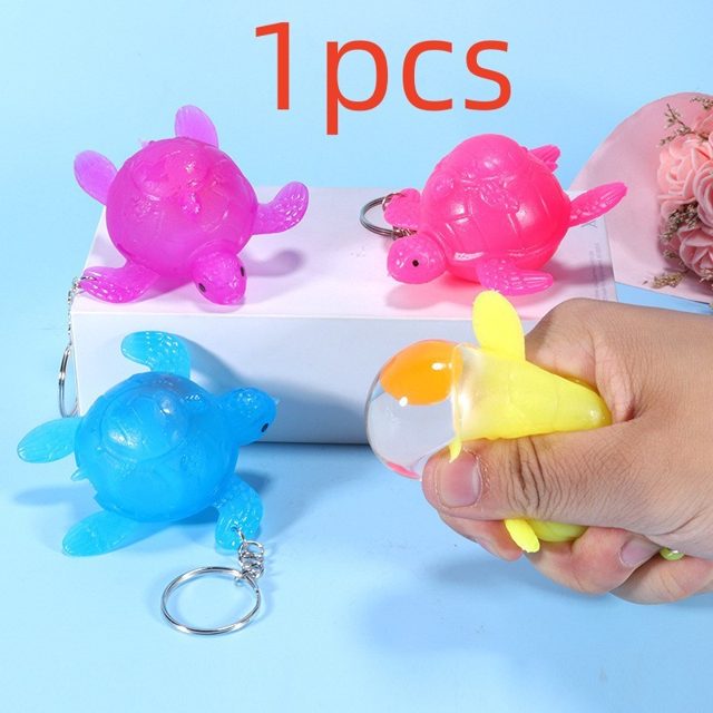 Bead-Filled Squish Turtle Keychain