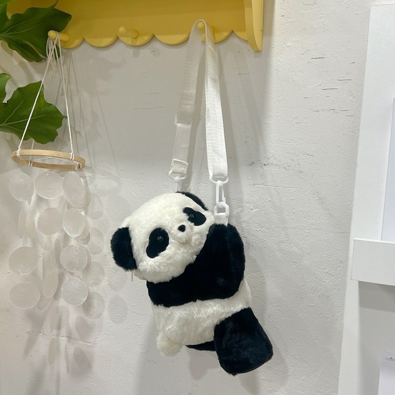 Panda Plush Crossbody Bag with Chain Strap โ photo 2