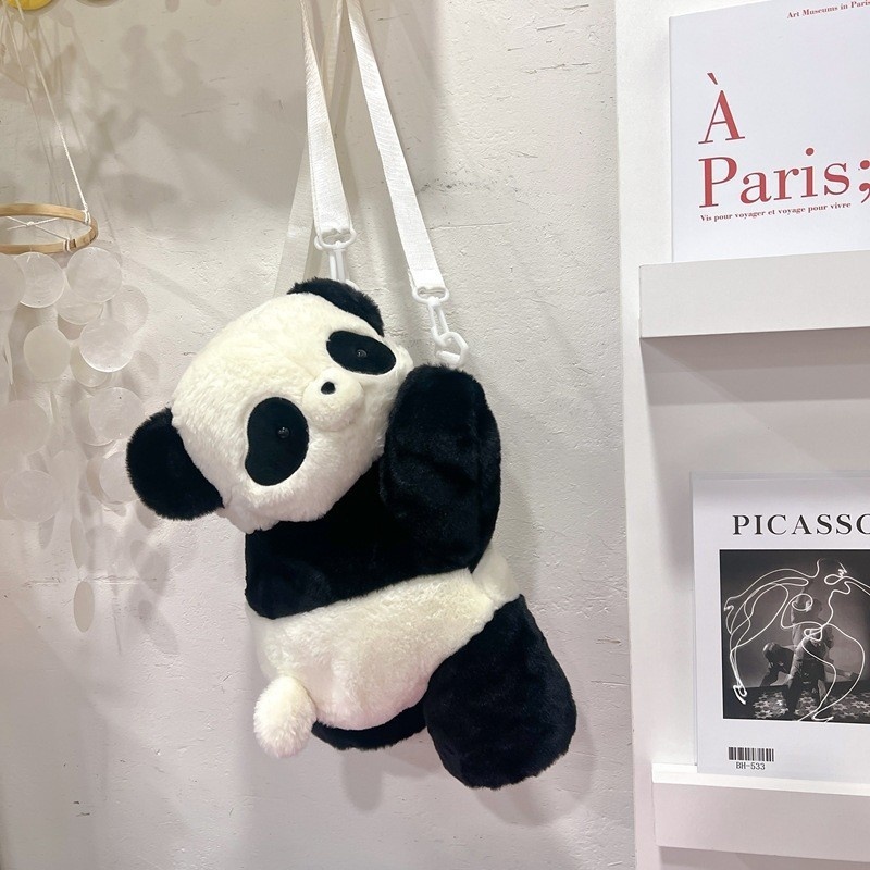 Panda Plush Crossbody Bag with Chain Strap โ photo 3