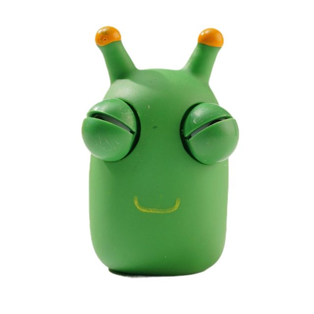 Bug-Eyed Green Grub Squeeze Toy