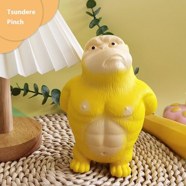 Grumpy Yellow Gorilla Stretch Stress Toy โ photo 2