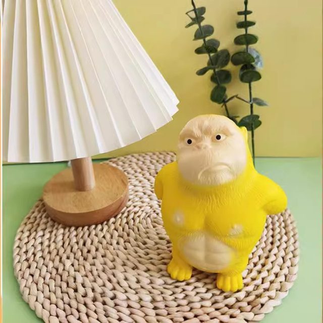 Grumpy Yellow Gorilla Stretch Stress Toy