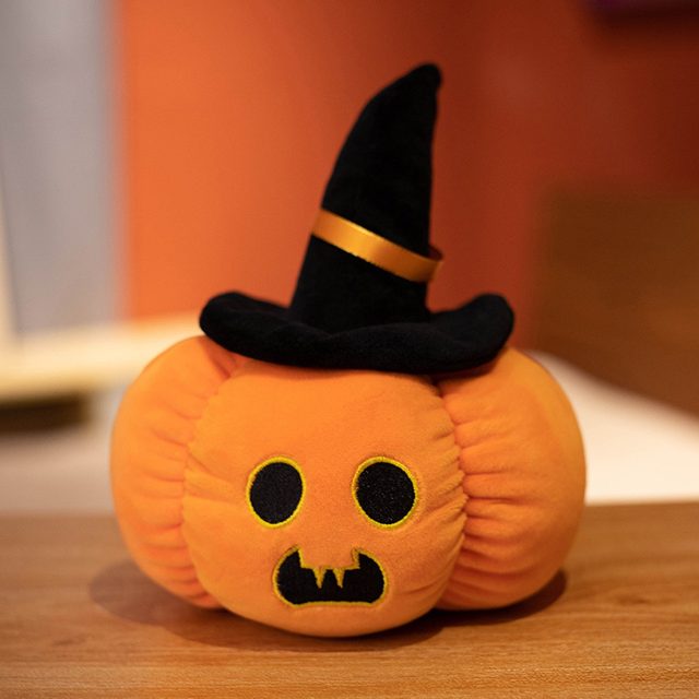 Bat-Mouth Pumpkin Plush With Witch Hat โ photo 2