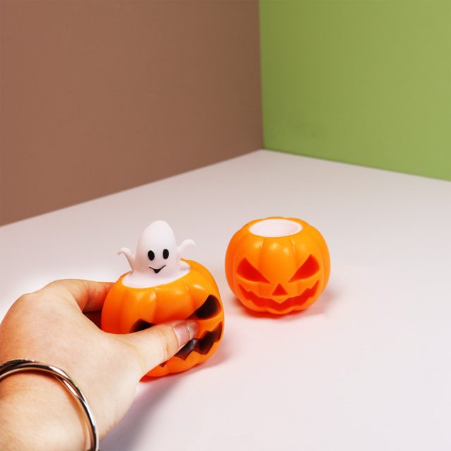 Pop-Up Ghost Pumpkin Squeeze Toy