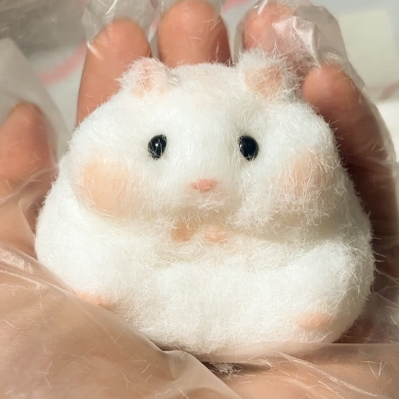 Fuzzy Hamster Silicone Squeeze Toy