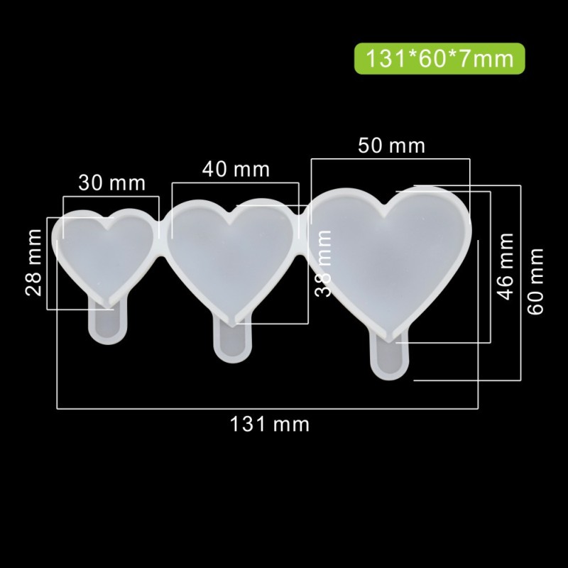 Heart Lollipop Silicone Resin Mold, 3 Sizes